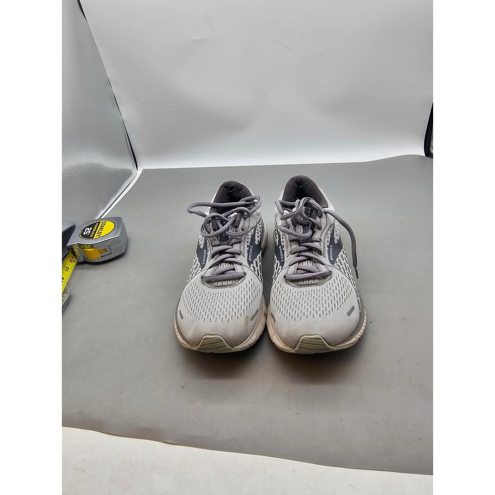 Brooks Adrenaline GTS 21 Grey Silver Running Shoes Mens 9.5 Wide 1103491D020